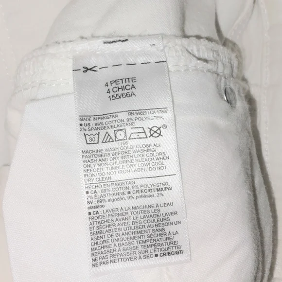 NWT Old Navy High-Waisted Rockstar Slim Capri Jeans Petite 4 White Wash - Picture 5 of 5